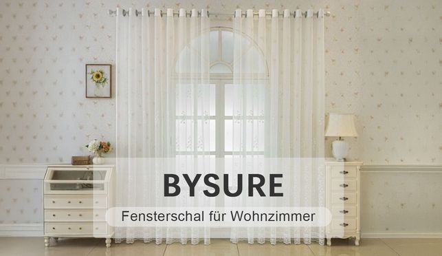 2er Set Transparente Stores Gardinen aus Voile für Wohnzimmer