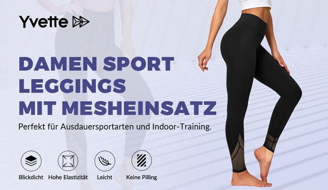 Yvette Damen Sport leggings mit Mesh S110192A02