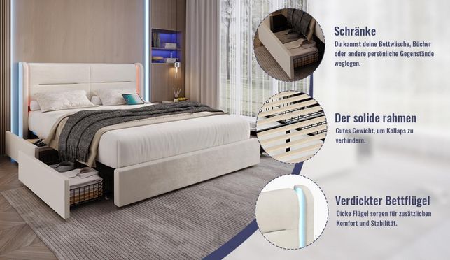 Samtiges intelligentes Komfortbett