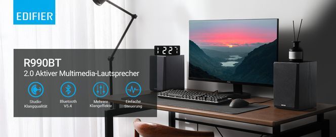 Edifier R990BT Bluetooth Regallautsprecher – HiFi Klang, optischer Eingang, MDF Gehäuse