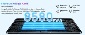 8580 mAh großer Akku & 18W Schnellladung