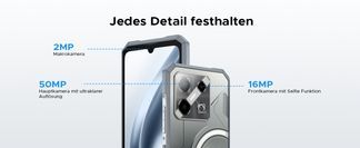 50MP AI Rückkamera & 16MP Frontkamera & 2MP Makrokamera