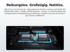 24 GB RAM + 64 GB ROM, Erweiterbar bis 2 TB