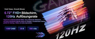 6.72 FHD+ Bildschirm mit 120Hz Auflösungsrate 