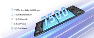 7500 mAh großer Akku