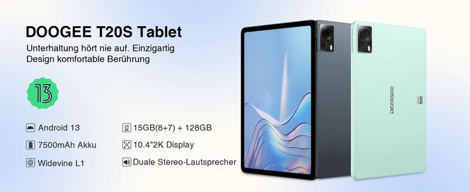 Android 13 und 15 GB RAM + 128 GB ROM + 1 TB Erweiterung