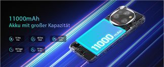 11000mAh Akku + 18W Schnellladung