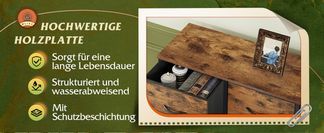 Hochwertige Holzplatte, belastbar & pflegeleicht