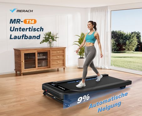 MERACH Untertisch Laufband mit automatischer Steigung – Ideal für Büro und Zuhause
