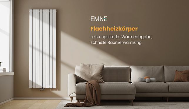 EMKE Heizkörper Wasserbetrieben Flach Vertikal Doppellagig