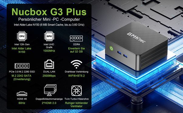 GMKTEC G3 Plus Leistungsstarker Mini PC,Eine zuverlässige Wahl