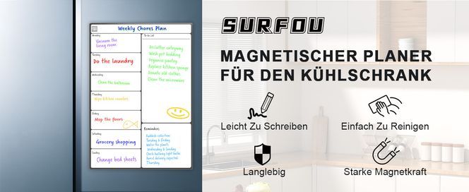 Kühlschrank Planer – Einfach zu Beschriften & Reinigen