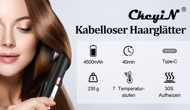 Ultraschnelles Aufheizen für glattes und lockiges Haar