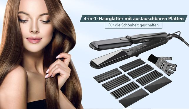 4 in 1 austauschbarer Cornrow Lockenstab