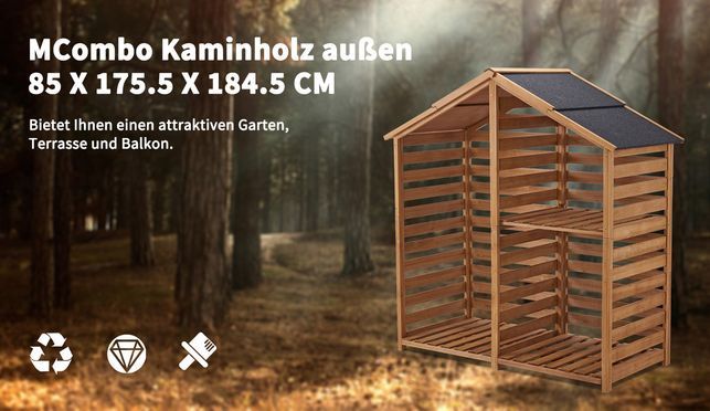 MCombo Kaminholzregal Außen Natur