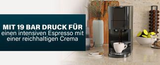 Volles Aroma dank 19 Bar Pumpe