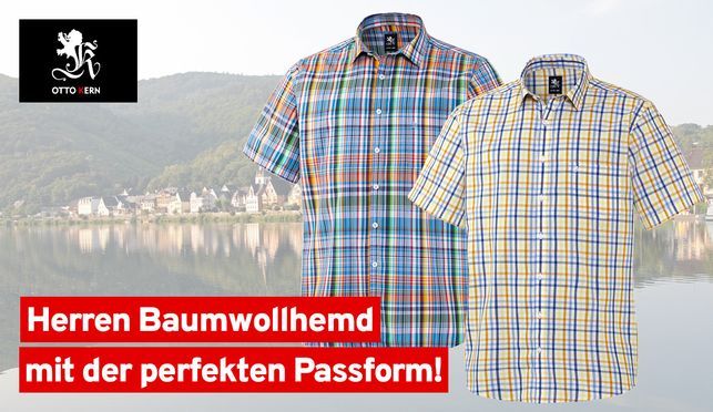 Herren Baumwollhemd kurzarm von Otto Kern