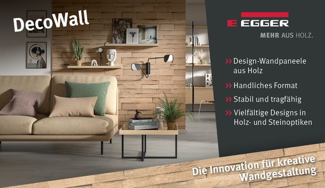 EGGER DecoWall Wandverkleidung Die Innovation für kreative Wohnideen.