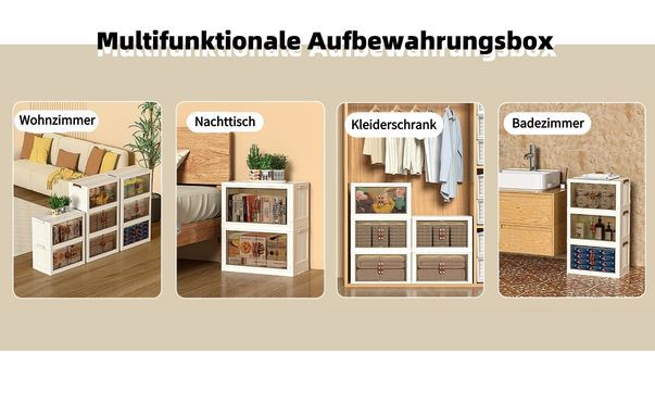 Hochwertige Aufbewahrungsbox Faltbar mit Deckel, Rädern