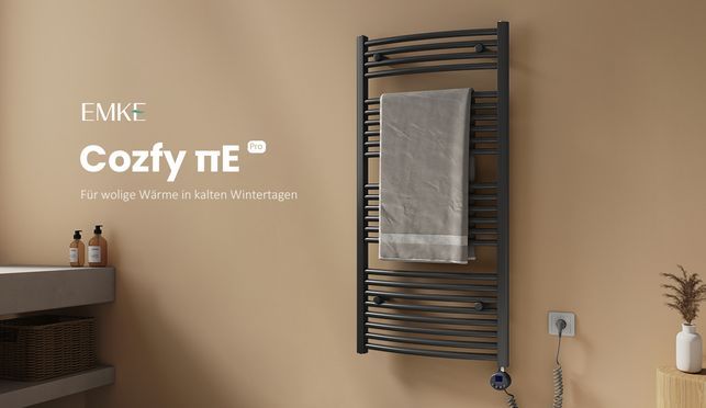 EMKE Handtuchwärmer Elektrisch Gebogen mit smart Thermostat