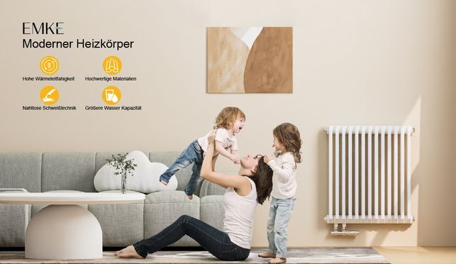EMKE Heizkörper D geformt Paneelheizkörper Horizontal Design Heizkörper Doppellagig Flachheizkörper 