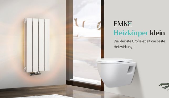 EMKE Vertikaler Design Flachrohrheizkörper Warmwasserbetrieb Ohne Ventil