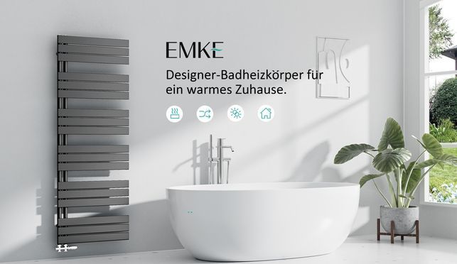 EMKE Badheizkörper Handtuchheizkörper Handtuchhalter Seitenanschlusss Handtuchwärmer