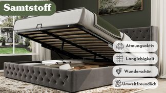 Polsterbett aus Samt – Komfort und Еко-товари vereint