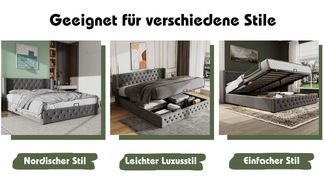 Vielseitiges Polsterbett – Luxuriös & nordisch