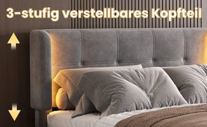 3 stufig verstellbares Kopfteil für individuellen Komfort