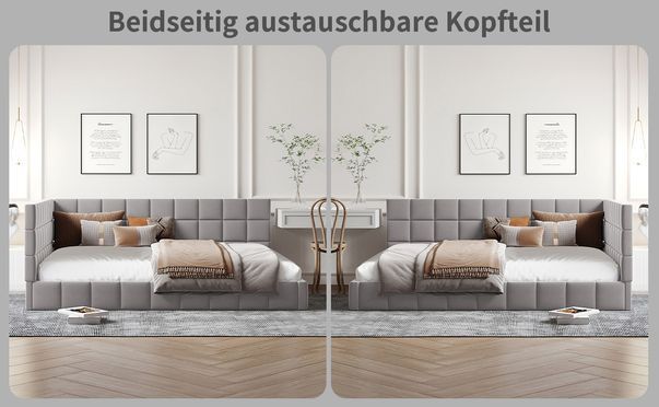 Multifunktionales Sofa Bett mit anpassbarem Kopfteil