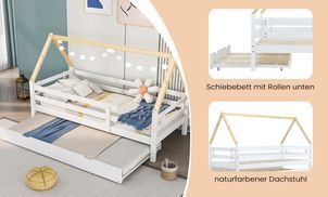 Praktisches Schiebebett mit natürlichem Dachdesign