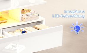 Hochglanz Couchtisch mit integrierter LED Beleuchtung