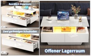 Couchtisch mit Schubladen und offenem Stauraum
