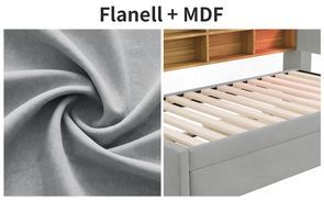 Bequemes Schlafsofa aus Flanell und MDF