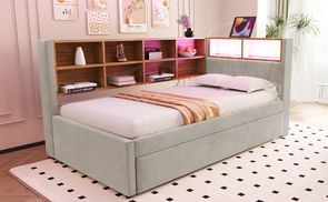 Multifunktionales Schlafsofa mit LED Lichtern und Stauraum