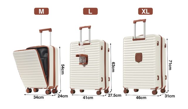 Kofferset mit Fronttaschen – M, L & XL für jede Reise