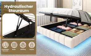Bett mit hydraulischem Stauraum
