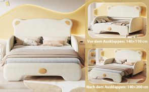 Vielseitiges Kinderbett: Bär Design & Ausklappfunktion