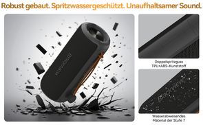 Robustes Design mit IPX7 Spritzwasserschutz